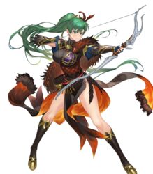  alternate_color alternate_costume armor arrow_(projectile) boots bow_(weapon) breasts capelet closed_mouth earrings feather_trim female fingerless_gloves fire_emblem fire_emblem:_the_blazing_blade fire_emblem_heroes full_body fur_trim gloves gold_trim gradient_clothes green_eyes green_hair hair_ornament high_ponytail highres holding holding_bow_(weapon) holding_weapon jewelry kakage knee_boots long_hair looking_away lyn_(brave_lady)_(fire_emblem) lyn_(brave_lady)_(resplendent)_(fire_emblem) lyn_(fire_emblem) medium_breasts non-web_source official_art pelvic_curtain ponytail quiver short_sleeves solo thighs transparent_background weapon 