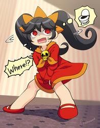  artist_name ashley_(warioware) bangs between_legs black_hair collarbone dress english_text eyebrows_visible_through_hair female female flat_chest flying_sweatdrops full_body hairband hand_between_legs hands_together have_to_pee indoors kakuume legs_apart long_hair long_sleeves looking_to_the_side motion_lines nintendo open_mouth orange_hairband orange_neckwear red_dress red_eyes red_footwear shiny shiny_hair shoes signature skull solo standing sweat thought_bubble tied_hair toilet turn_pale twintails v_arms warioware wavy_mouth 