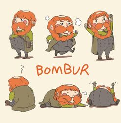  1boy arda beard bombur character_name chibi dwarf facial_hair lowres male male_focus middle_earth seki solo the_hobbit 