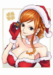  christmas cleavage nami one_piece sheru_maru. 