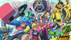  arms bodysuit byte_&amp;_barq headphones helix kid_cobra master_mummy mecha mechanica min_min ninjara nintendo ribbon_girl spring_man twintelle_(arms) wallpaper 