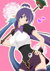  alternate_costume blue_hair breasts broom commentary_request female hand_on_own_hip head_tilt heart highres judith_(glamorous_maid)_(tales) judith_(tales) large_breasts long_hair maid_headdress md5_mismatch multicolored_hair official_alternate_costume pointy_ears purple_eyes purple_hair resolution_mismatch side_slit skirt solo source_smaller tales_of_(series) tales_of_vesperia tara_(ffix589) thighhighs tri_tails two-tone_hair very_long_hair wrist_cuffs 