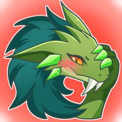  1:1 4_fingers claws emerald_dragon feral fingers green_body green_hair hair male mane neck_tuft retter risenpaw sharp_teeth solo teeth tuft 