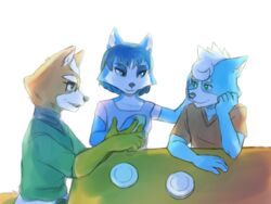  2020 4:3 aged_up anthro canid canine clothing eye_contact eyewear family father_(lore) father_and_child_(lore) father_and_son_(lore) female fox fox_mccloud fur glasses green_eyes group hi_res kokoro-tokoro krystal_(star_fox) looking_at_another male mammal marcus_mccloud mother_(lore) mother_and_child_(lore) mother_and_son_(lore) nintendo parent_(lore) parent_and_child_(lore) parent_and_son_(lore) son_(lore) star_fox 