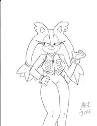  2015 absurd_res anthro badger big_breasts black_and_white breasts clothed clothing eulipotyphlan female hedgehog hi_res mammal monochrome mustelid musteline pen_(artwork) sega solo sonic_boom sonic_the_hedgehog_(series) sticks_the_jungle_badger superbunnygt traditional_media_(artwork) 