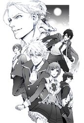  6+boys absurdres dance_with_devils female greyscale highres kaginuki_rem loewen looking_at_viewer monochrome multiple_boys nanashiro_mage natsumezaka_shiki nobita_(makoto7060355) short_hair sogami_urie spoilers tachibana_lindo tachibana_ritsuka 