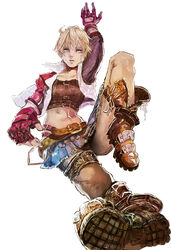  alternate_costume androgynous belt blonde_hair blue_eyes boots collar commentary_request crop_top cropped_jacket female fingerless_gloves gloves highres leo_kliesen m_september md5_mismatch midriff miniskirt navel perspective popped_collar resolution_mismatch revision short_hair simple_background skirt solo source_larger strapless tekken tekken_6 thigh_strap tomboy tube_top 