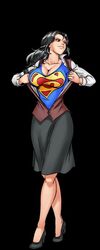  1girls black_hair brown_eyes dc harem_heroes rule_63 solo superman_(series) superwoman tagme 