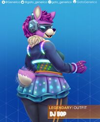  1girls anthro ass clothing dj_bop female fortnite gatogenerico llama mammal smile tagme tail_wagging video_games 