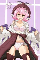  absurdres bandaid be_yu bra breasts female highres mystia_lorelei panties solo thighhighs torn_clothes torn_thighhighs touhou underwear 