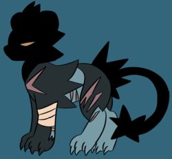  2024 abdominal_scar bandage bandaged_arm chest_scar claws digital_drawing_(artwork) digital_media_(artwork) fakemon feral generation_4_pokemon hi_res ibispaint_(artwork) jackrabbit_(artist) leg_scar luxray male muted_colors nintendo pokemon pokemon_(species) scar shadow_creature shadow_pokemon solo thigh_scar yellow_eyes 