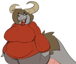  2025 anthro ass bedroom_eyes belly big_belly big_breasts big_butt breasts brown_hair clothed clothing curvy_figure digital_media_(artwork) dragon female fully_clothed fur furred_dragon furred_scalie hair horn huge_belly huge_thighs looking_at_viewer mature_anthro mature_female mythological_creature mythological_scalie mythology narrowed_eyes obese obese_female overweight overweight_female scalie seductive solo systemshutdown34 tail thick_tail thick_thighs voluptuous wide_hips 