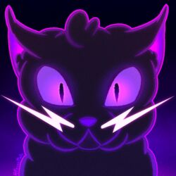  1:1 absurd_res angry electricity felid feline feral frizzmake hi_res male mammal purple_eyes solo 