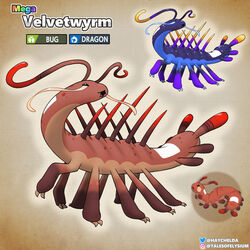  1:1 2023 ambiguous_gender antennae_(anatomy) brown_body countershade_torso countershading fakemon feral hallucigenia haychel hi_res open_mouth solo spikes spikes_(anatomy) text velvet_worm 