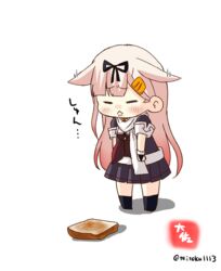  artist_name bad_id bad_twitter_id black_ribbon black_serafuku blonde_hair bread bread_slice chibi closed_eyes commentary_request detective_pikachu female food frown full_body gradient_hair hair_flaps hair_ornament hair_ribbon hairclip kantai_collection long_hair multicolored_hair neckerchief parody pokemon red_neckerchief ribbon scarf school_uniform serafuku simple_background skirt solo standing taisa_(kari) toast twitter_username white_background white_scarf wrinkled_frown_(detective_pikachu) yuudachi_(kancolle) yuudachi_kai_ni_(kancolle) 