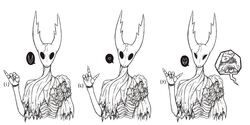  2:1 4_fingers ambiguous_gender american_sign_language anthro arthropod cape clothing cracks duo fingers gesture greyscale grimm_(hollow_knight) hand_heart heart_symbol hi_res hollow_knight hollow_knight_(character) horn i_love_you insects liqdra looking_at_viewer male male/ambiguous missing_arm monochrome multiple_images scar sign_language solo_focus speech_bubble team_cherry torn_clothing 