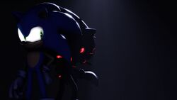  16:9 3d_(artwork) anthro back_to_back blue_body blue_fur clothing creepy creepypasta demonic digital_media_(artwork) duo ethonthefirst eulipotyphlan eye_contact fur gloves glowing glowing_eyes green_eyes handwear hedgehog hi_res looking_at_another looking_back looking_back_at_another male mammal nightmare_fuel red_eyes sega sonic.exe sonic.exe_(creepypasta) sonic_the_hedgehog sonic_the_hedgehog_(series) source_filmmaker_(artwork) widescreen 