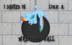  2014 better_version_at_source closed_eyes cutie_mark equid equine female flare-chaser friendship_is_magic hair hasbro low_res mammal meme multicolored_hair my_little_pony mythological_creature mythological_equine mythology pegasus rainbow_dash_(mlp) rainbow_hair singing small_version solo wings wrecking_ball 