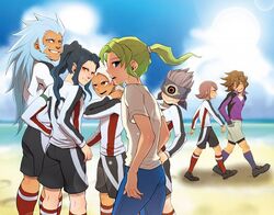  beach dezarm genda_koujirou inazuma_eleven inazuma_eleven_(series) izuno_yuu midorikawa_ryuuji saginuma_osamu segata_ryuuichiro segata_ryuuichirou shimozuru_arata wheeze yuukoku_hiroyuki 