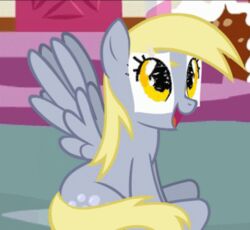  animated blonde_hair cutie_mark derpy_hooves equid equine female feral friendship_is_magic hair hasbro horse low_res mammal mixermike622 my_little_pony mythological_creature mythological_equine mythology paper pegasus pony solo wings yellow_eyes 