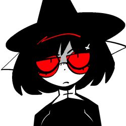  1:1 accessory anthro black_clothing black_hair black_hat black_headwear black_topwear breasts bust_portrait catwitch_(xarop77) clothing cross digital_drawing_(artwork) digital_media_(artwork) domestic_cat eyewear felid feline felis female front_view glasses hair hair_accessory hairclip hat headgear headwear inverted_cross inverted_cross_hair_clip looking_at_viewer mammal mouth_closed narrowed_eyes portrait red_eyewear red_glasses round_glasses simple_background solo topwear wearing_glasses white_background white_body white_ears witch_hat xarop77 
