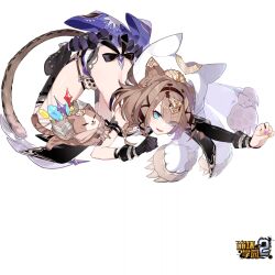  animal_ears animal_hood back benghuai_xueyuan black_boots black_gloves blue_eyes boots breasts brown_hair can_(honkai_impact) cat_ears cat_girl cat_hood cat_tail chinese_commentary commentary_request copyright_logo female gloves green_eyes heterochromia honkai_(series) honkai_impact_3rd hood logo medium_breasts official_art pardofelis pardofelis_(reverist_calico) parted_lips single_glove sprite tail top-down_bottom-up transparent_background white_hood 
