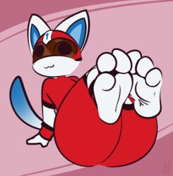  1-upclock 3_toes :3 animal_crossing anthro armor ass barefoot big_butt black_eyes blue_ears blue_tail clothed clothing digital_media_(artwork) domestic_cat feet feet_together felid feline felis femboy foot_focus fur headgear helmet hi_res hindpaw humanoid_feet kid_cat_(animal_crossing) looking_at_viewer lying male mammal multicolored_ears nintendo number on_back paws pink_background plantigrade presenting reclining red_clothing red_helmet simple_background smile soles solo tail thick_thighs toes two_tone_ears two_tone_tail white_body white_ears white_fur white_tail wide_hips 