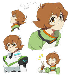  antenna_hair bodysuit brown_eyes brown_hair catgirl0926 closed_eyes commentary_request expressions female glasses multiple_views open_mouth pidge_gunderson pouty_lips profile reverse_trap serious short_hair smile v voltron:_legendary_defender voltron_(series) 