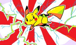  2012 ambiguous_gender digital_media_(artwork) electricity fur generation_1_pokemon koolaid-girl lightning mammal microsoft_paint_(artwork) nintendo pattern_background pikachu pokemon pokemon_(species) rodent simple_background solo yellow_body yellow_fur 