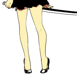  bare_legs female high_heels katana kinako_(marubotan) simple_background siren siren_2 solo sword weapon white_background yagura_ichiko 