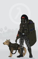  aboriginal aleone armor athletic ballistic_shield bandana battle belt body_armor bodypaint boots bottomwear bulletproof_vest camo clothing collar combat_boots dark_body dark_skin dasyuromorph duo extinct fan_character fanfiction feral feral_armor footwear furgonomics gas_mask glock gun half-life handgun headgear hecu_marine helmet holding_leash holding_object holster holstered_pistol human jewelry kerchief leash male mammal marines marsupial mask military muscular necklace palm_tree pants pistol plant police_k9_unit ranged_weapon recently_extinct_species riot_gear shield simple_background soldier tactical tactical_gear tactical_gloves thylacine tooth_necklace tree tribal urban_camo utility_belt valve warrior weapon yellow_eyes 