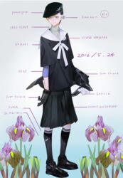  amazon_(company) androgynous black_hair black_skirt cinnamoroll comme_des_garcons dated doc_martens earrings english_text female fred_perry_(brand) gloves grey_eyes hat highres jewelry nike_(company) nishihara_isao original pleated_skirt product_placement sailor_collar sandals sanrio short_hair single_earring skirt socks solo standing village_vanguard 