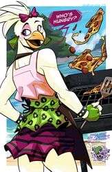  2023 absurd_res accessory anthro apron avian beach beak bird bow_ribbon bracelet canid canine canis chicken clothed clothing collar cooking cross-popping_vein day dialogue dress duo ear_piercing ear_ring english_text eyebrows eyelashes feathers female fingerless_gloves five_nights_at_freddy&#039;s five_nights_at_freddy&#039;s:_security_breach food fur galliform gallus_(genus) glamrock_chica_(fnaf) gloves grill grilling hair hair_accessory hair_ribbon hairbow handwear hi_res holding_object jewelry mammal open_mouth open_smile outside phasianid piercing pizza ribbons ring_piercing roxanne_wolf_(fnaf) sand scottgames seaside smile solo_focus spatula spiked_bracelet spikes standing steel_wool_studios teeth text tongue tools tuft vanadiumvalor water wolf 