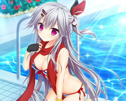  bikini cleavage hanasaki_work_spring hontani_kanae saga_planets shiranui_inori swimsuits wet 