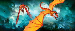  absurd_res ambiguous_gender avian bird blue_eyes book_cover bracelet castle chasing cloud cover detailed_background dragon duo_focus feral flying gold_(metal) gold_jewelry group hi_res jewelry joy_ang mythological_creature mythological_scalie mythology necklace orange_body orange_scales outside peril_(wof) scales scalie scarlet_(wof) skywing_(wof) smoke smoke_from_mouth tail wings wings_of_fire yellow_eyes 