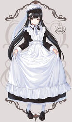  maid pantyhose shii_(kairi-t-k0317) skirt_lift tagme 