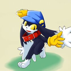  1:1 2009 3_toes anthro bandai_namco barefoot bottomless clothed clothing domestic_cat feet felid feline felis klonoa klonoa_(series) low_res male mammal pac-man pac-man_(series) sanaki simple_background solo toes young 