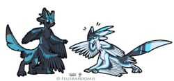  3_fingers 3_toes 4_arms 4_ears alpha_channel avali avali_taur avian avian_taur big_ears black_body black_feathers braid_(k&#039;braid) chest_tuft confusion distraught duo eili_(k&#039;braid) feathered_arms feathers feet felisrandomis female fingers male multi_arm multi_ear multi_limb surprised_expression taur taurification taurified toes tuft white_body white_feathers 