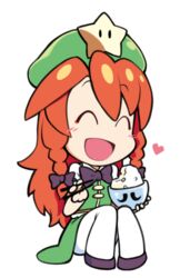  ^_^ beret bowl braid chibi china_dress chinese_clothes chopsticks closed_eyes dress eating female hair_ribbon hat hat_ornament hong_meiling kagehito long_hair red_hair ribbon rice rice_bowl star_(symbol) star_hat_ornament touhou tress_ribbon twin_braids 