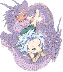  aged_down aqua_eyes ass bad_id bad_twitter_id bare_legs barefoot blush_stickers detached_sleeves dragon female frilled_shorts frills granblue_fantasy green_shorts ham_(points) inactive_account light_purple_hair long_hair long_sleeves lying navel on_stomach pointy_ears scales shorts solo strapless tiamat_(granblue_fantasy) tube_top upside-down very_long_hair 