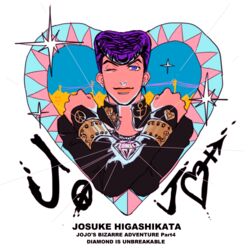  1boy anchor_symbol bad_id bad_tumblr_id blue_hair character_name copyright_name diamond_(gemstone) diamond_wa_kudakenai earrings gakuran heart higashikata_josuke jewelry jojo_no_kimyou_na_bouken male_focus mandaman one_eye_closed peace_symbol pompadour purple_hair school_uniform solo wrist_cuffs 