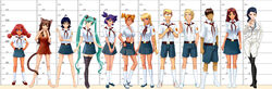  3boys 6+girls artist_request banhammer-tan blonde_hair blue_eyes braid brown_hair cat_ears cat_tail chart comparison dvach-tan everlasting_summer everyone green_eyes height_chart height_comparison lena_(everlasting_summer) long_hair looking_at_viewer masha_(everlasting_summer) multiple_boys multiple_girls navel orange_hair purple_hair red_hair slavya-tan smile soviet_pioneer standing tail ulyana_(everlasting_summer) uniform unyl-chan ussr-tan uvao-tan very_long_hair yulya 