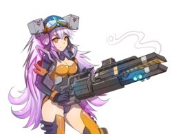  animification bodysuit breasts cannon cleavage female gun hmage holding holding_cannon holding_gun holding_weapon long_hair mecha_musume medium_breasts northstar_(titanfall) personification pink_hair pr-01_plasma_railgun railgun science_fiction simple_background smile smoke smoking_barrel solo thighhighs titan_(titanfall) titanfall_(series) titanfall_2 transparent_background very_long_hair weapon yellow_eyes 