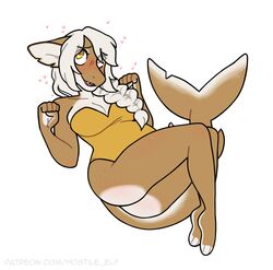  anthro auzi big_breasts breasts brown_body clothed clothing colored female fish hair herm_(lore) hostile-elf leotard long_hair marine pinup pose pregnant pregnant_anthro pregnant_female shark solo tail thick_thighs white_body white_hair yellow_eyes 