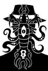  2015 4_tentacles ambiguous_gender arthropod black_and_white clothing crustacean decapoda digital_drawing_(artwork) digital_media_(artwork) duo feral feral_focus hat headgear headwear hi_res human larger_ambiguous larger_human malacostracan mammal mandibles marine membrane_(anatomy) membranous_wings monochrome monster multi_eye pupils rear_view restricted_palette scp-536-j scp_foundation silhouette simple_background size_difference slit_pupils smaller_ambiguous smaller_feral solo_focus sunnyclockwork tentacle unknown_species white_background wings 