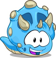  alpha_channel ambiguous_gender club_penguin dinosaur_puffle full-length_portrait hi_res horn looking_at_viewer official_art open_mouth portrait puffle solo toony unknown_artist upper_teeth 