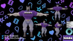  16:9 3d_(artwork) 4k absurd_res anthro barazoku big_muscles brand_parody clothing digital_media_(artwork) equid equine gradient_background grant_johnson hi_res himbo huge_muscles male mammal model_sheet muscular pattern_background shirt simple_background solo standing text text_on_clothing text_on_shirt text_on_topwear topwear twitch.tv widescreen zebra 