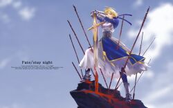  blood blue fate/stay_night hakua_ugetsu saber sword 