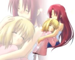  air hug kamio_haruko kamio_misuzu pajamas zoom_layer 