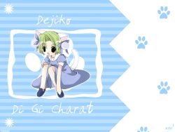  animal_ears blue catgirl dejiko di_gi_charat green_hair hat koge_donbo 